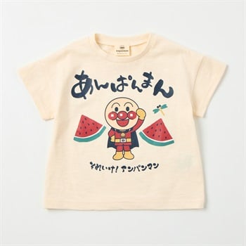 アンパンマン 和柄 スラブ天竺 半袖Tシャツ ベビー(アンパンマン(アイボリー)-80cm)