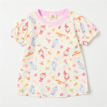 アンパンマン レトロスイーツ総柄 スラブ天竺 半袖Tシャツ ベビー(オフホワイト-80cm)