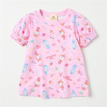 アンパンマン レトロスイーツ総柄 スラブ天竺 半袖Tシャツ ベビー(ピンク-80cm)