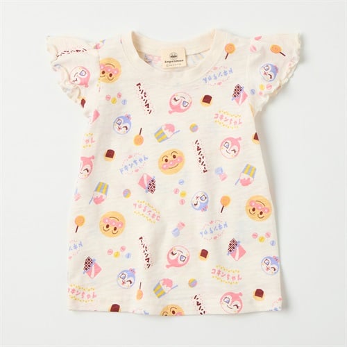 アンパンマン お菓子総柄 スラブ天竺 半袖Tシャツ ベビー