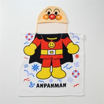 アンパンマン フード付き なりきり タオルポンチョ プールタオル ベビー キッズ(アンパンマン)