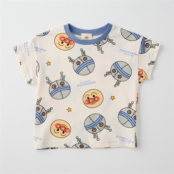 アンパンマン 総柄 天竺 半袖Tシャツ ベビー(アイボリー-80cm)