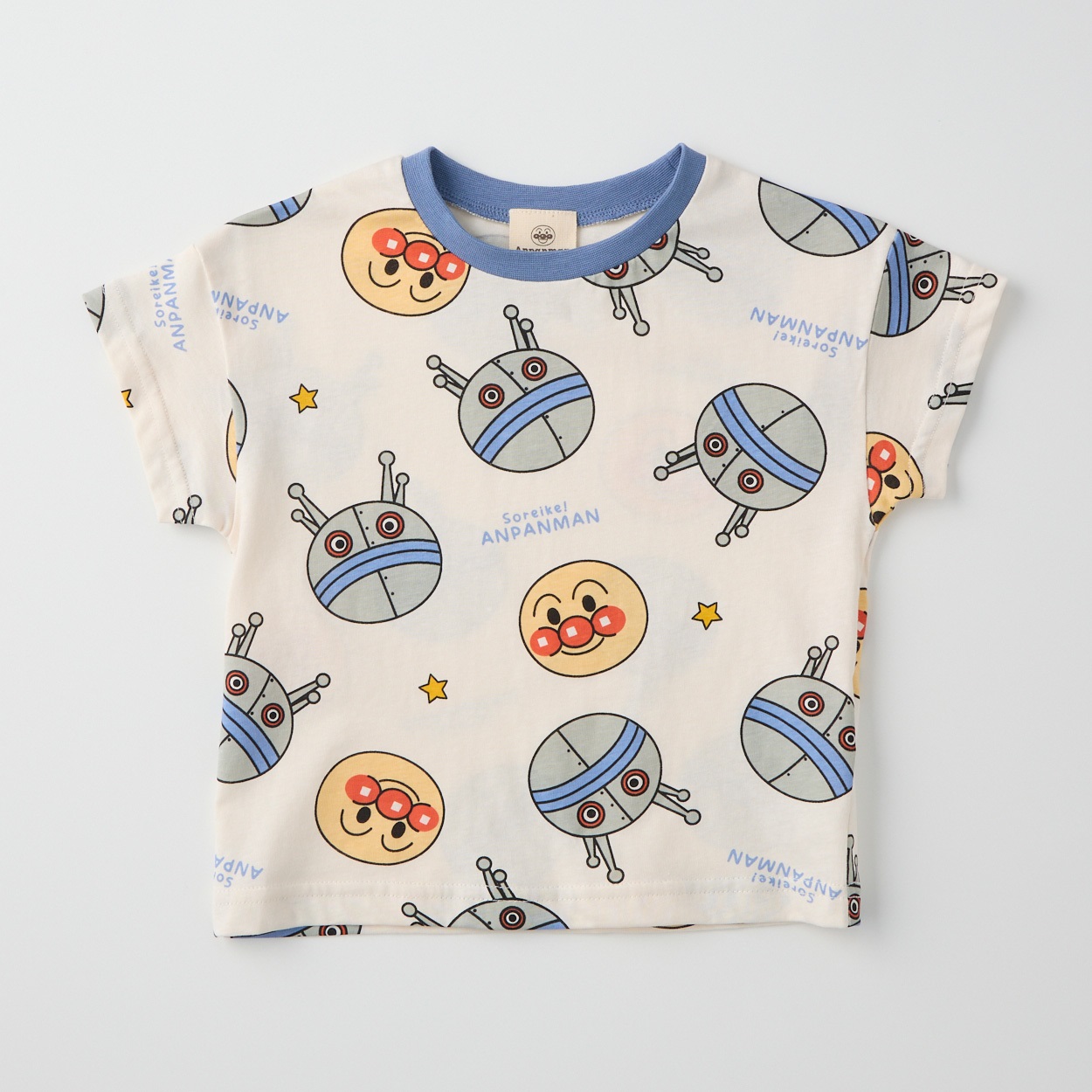アンパンマン 総柄 天竺 半袖Tシャツ ベビー(アイボリー-100cm)