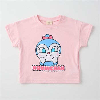 アンパンマン 顔柄 天竺 半袖Tシャツ ベビー(コキンちゃん(ピンク)-80cm)