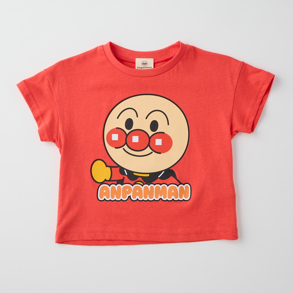 アンパンマン 顔柄 天竺 半袖Tシャツ ベビー(アンパンマン(レッド)-90cm)