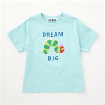 はらぺこあおむし サガラ刺しゅう 天竺 半袖Tシャツ ベビー(ブルーグリーン-80cm)