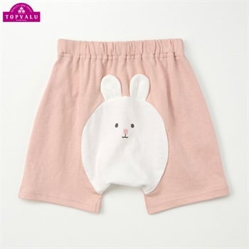 まいにちUV 天竺 1分丈 おしりまちパンツ ベビー トップバリュ(うさぎ(スモーキーピンク)-70cm)