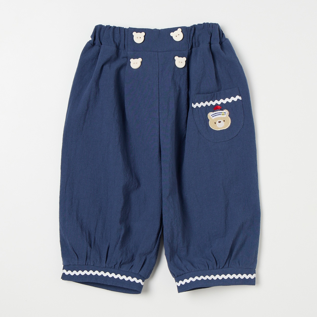 doudou bear マリン 6分丈 ワッシャーバルーンパンツ ベビー(ネイビー-100cm)