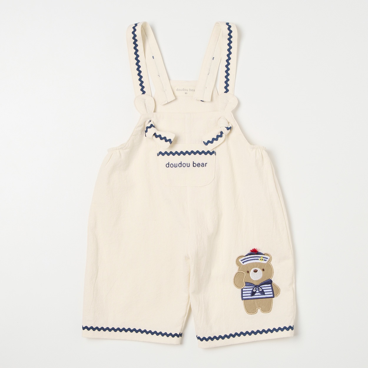 doudou bear マリン 7分丈 サロペットパンツ ベビー(アイボリー-100cm)