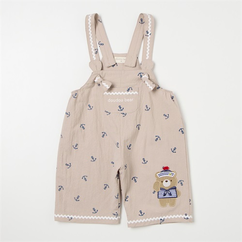 doudou bear マリン 7分丈 サロペットパンツ ベビー(ベージュ-80cm)