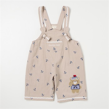 doudou bear マリン 7分丈 サロペットパンツ ベビー(ベージュ-80cm)