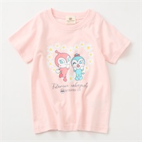 ドキンちゃん＆コキンちゃん 花ハート柄 天竺半袖Tシャツ ベビー 
