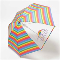 ベビー 40cm~45cm 傘 レインボー 透明窓 キッズ(レインボー-40cm)