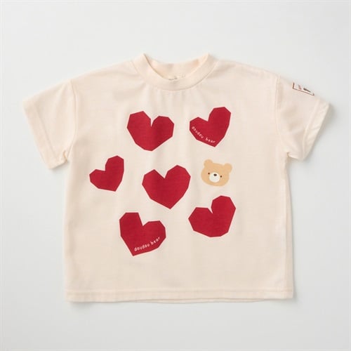 doudou bear ハート柄 天竺 半袖Tシャツ ベビー