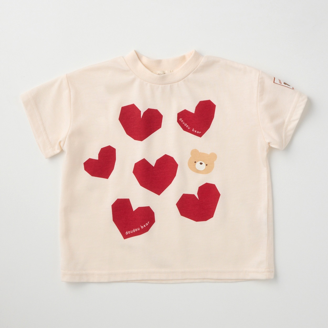 doudou bear ハート柄 天竺 半袖Tシャツ ベビー | イオンスタイル