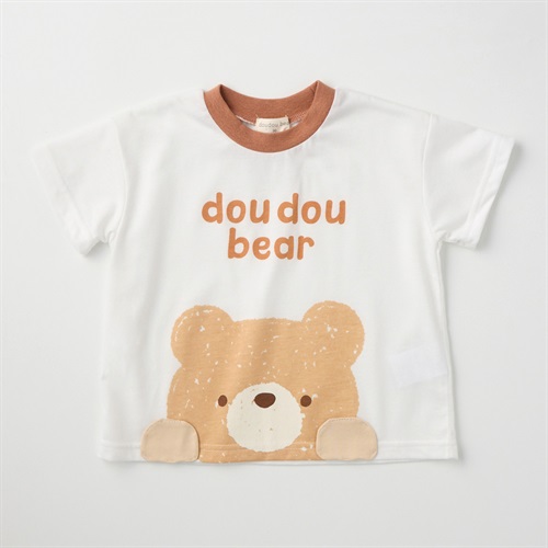 doudou bear 手書き風 天竺 半袖Tシャツ ベビー