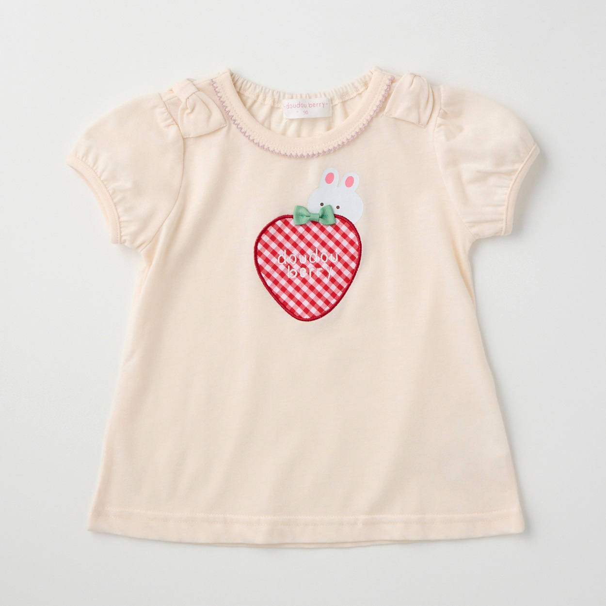 ANNA MOLINARI いちご刺繍 半袖トップス doudou berry いちごアップリケ 天竺 半袖Tシャツ ベビー | イオン