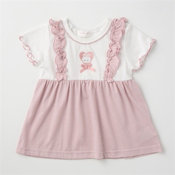 doudou berry フェイク 天竺 チュニック 半袖Tシャツ ベビー(ピンク-80cm)