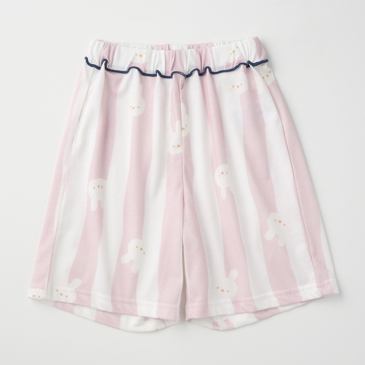 doudou bear ストライプ ハーフパンツ ベビー(うさぎ(ピンク)-80cm)