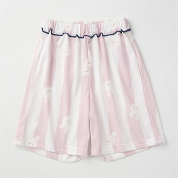 doudou bear ストライプ ハーフパンツ ベビー(うさぎ(ピンク)-80cm)