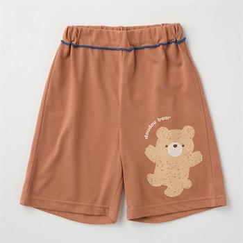 doudou bear NUKUMUKU くまプリント 天竺 ハーフパンツ ベビー(シナモン-80cm)