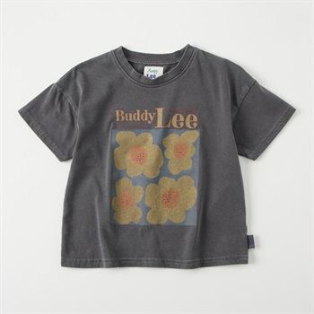 Buddy Lee レトロフラワープリント 天竺 半袖Tシャツ ベビー キッズ(チャコールグレー-80cm)