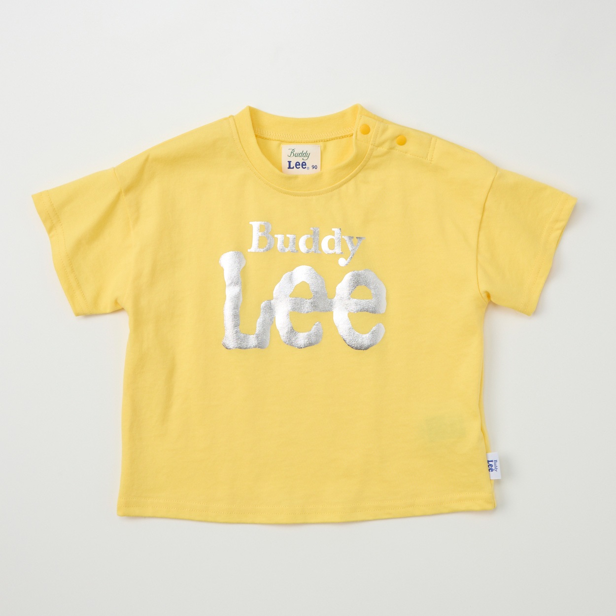 Buddy Lee 天竺 ロゴ箔プリント 半袖Tシャツ ベビー キッズ(イエロー-110cm)