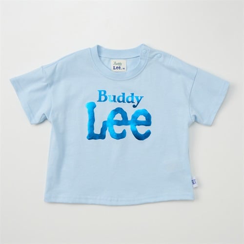 Buddy Lee 天竺 ロゴ箔プリント 半袖Tシャツ ベビー キッズ(サックス-80cm)
