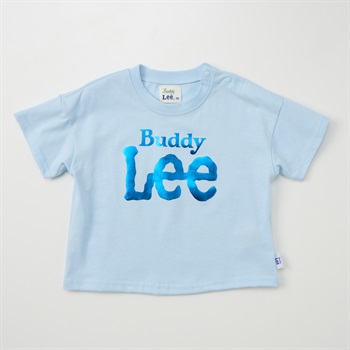 Buddy Lee 天竺 ロゴ箔プリント 半袖Tシャツ ベビー キッズ(サックス-80cm)