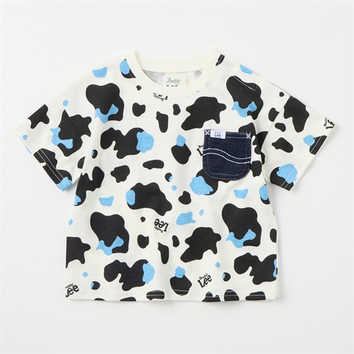 Buddy Lee 天竺 ポケット付 ホルスタイン総柄 半袖Tシャツ　 ベビー キッズ