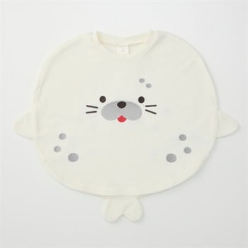 まるっとTシャツ パイル地 あざらし ベビー(アイボリー-80cm)