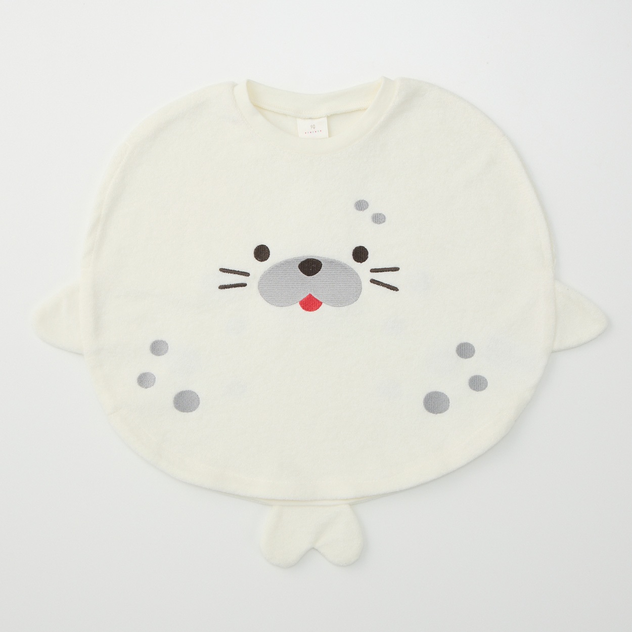 まるっとTシャツ パイル地 あざらし ベビー(アイボリー-100cm)