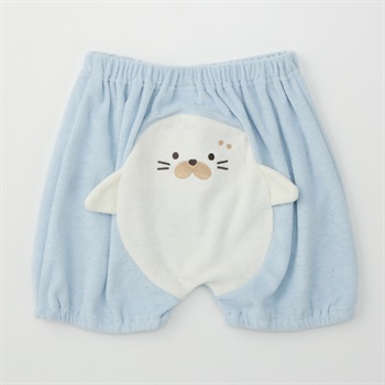 おしりまちパンツ パイル地 あざらし ベビー(サックス-80cm)