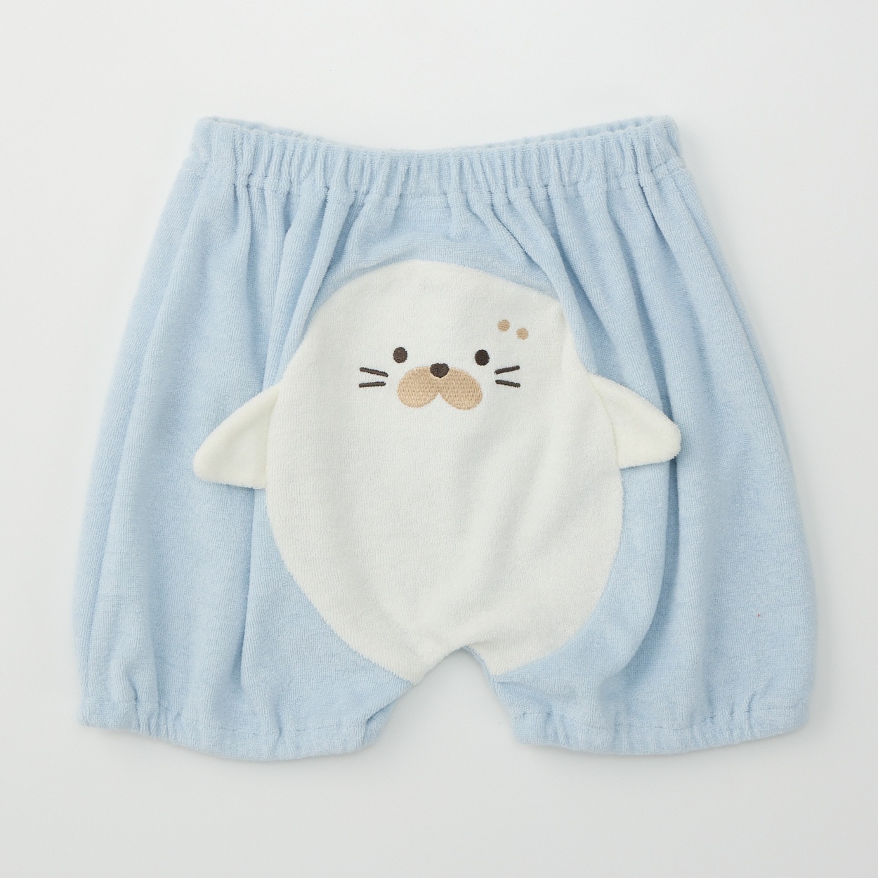 おしりまちパンツ パイル地 あざらし ベビー(サックス-90cm)
