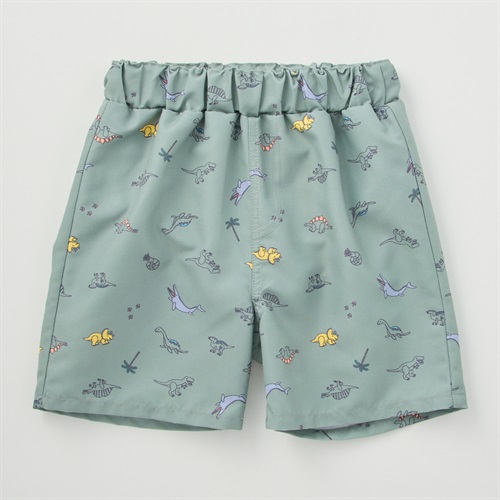 恐竜柄 サーフパンツ ベビー 水着(カーキグリーン-80cm)