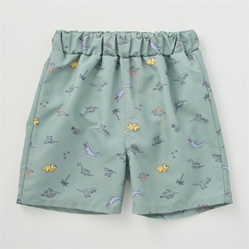 恐竜柄 サーフパンツ ベビー 水着(カーキグリーン-80cm)