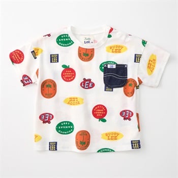 Buddy Lee ポップ総柄 天竺 半袖Tシャツ ベビー キッズ(オフホワイト-80cm)