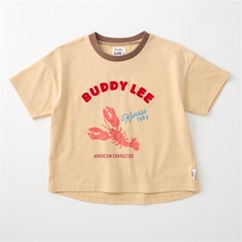 Buddy Lee ザリガニプリント 天竺 半袖Tシャツ ベビー キッズ(ベージュ-80cm)