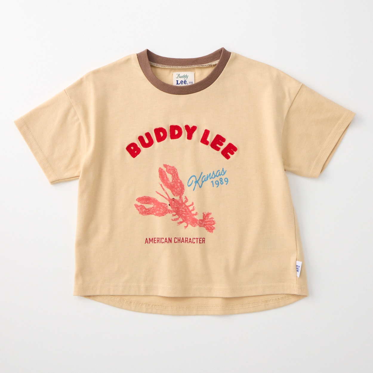 Buddy Lee ザリガニプリント 天竺 半袖Tシャツ ベビー キッズ(ベージュ-120cm)