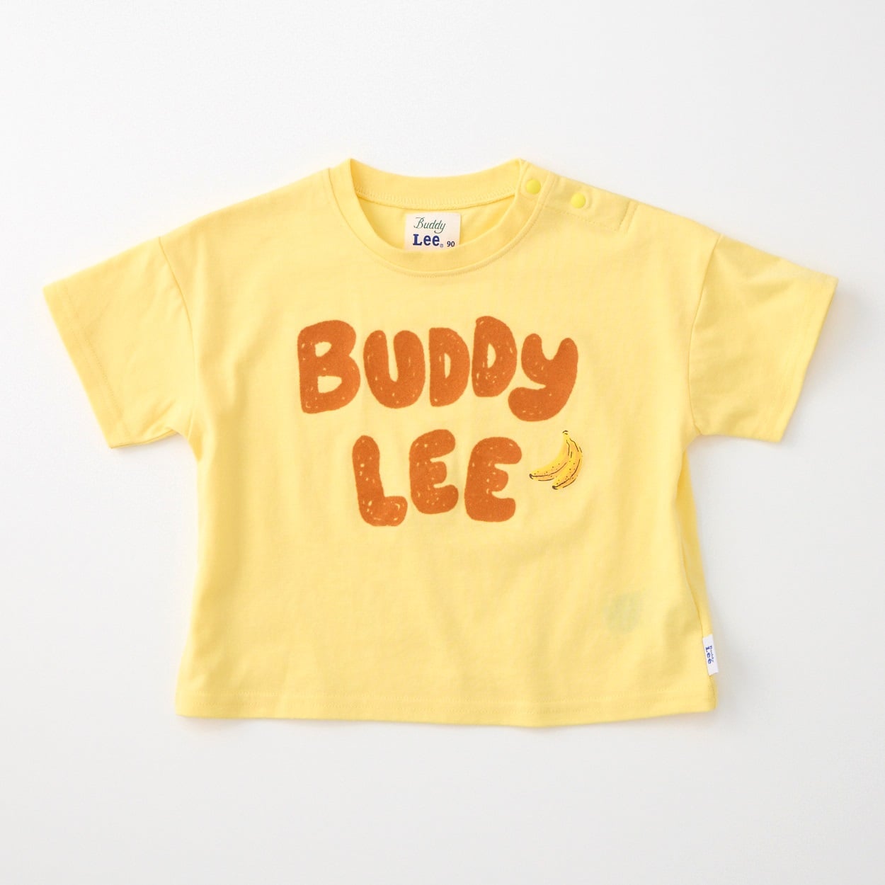Buddy Lee ロゴ&バナナ柄プリント 天竺 半袖Tシャツ ベビー キッズ(イエロー-80cm)