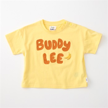 Buddy Lee ロゴ&バナナ柄プリント 天竺 半袖Tシャツ ベビー キッズ(イエロー-80cm)