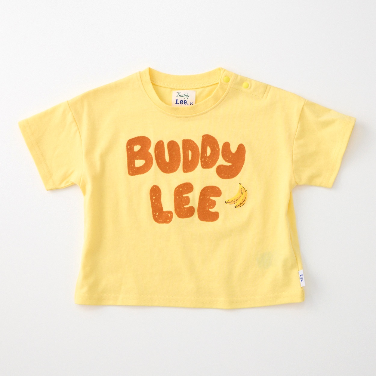 Buddy Lee ロゴ&バナナ柄プリント 天竺 半袖Tシャツ ベビー キッズ(イエロー-90cm)