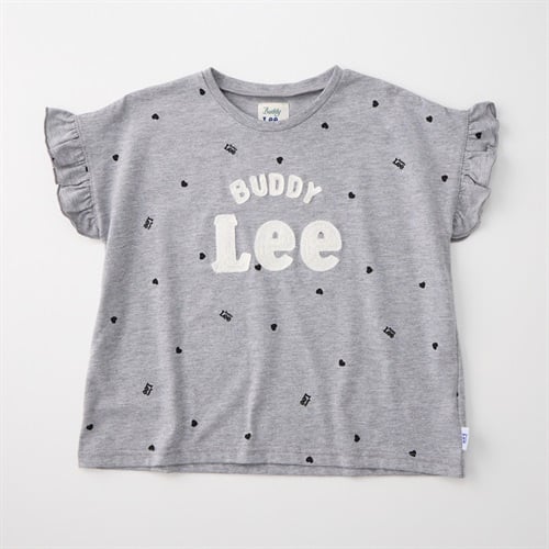 Buddy Lee 袖フリル ロゴ刺繍 天竺 半袖Tシャツ ベビー キッズ(杢グレー-80cm)