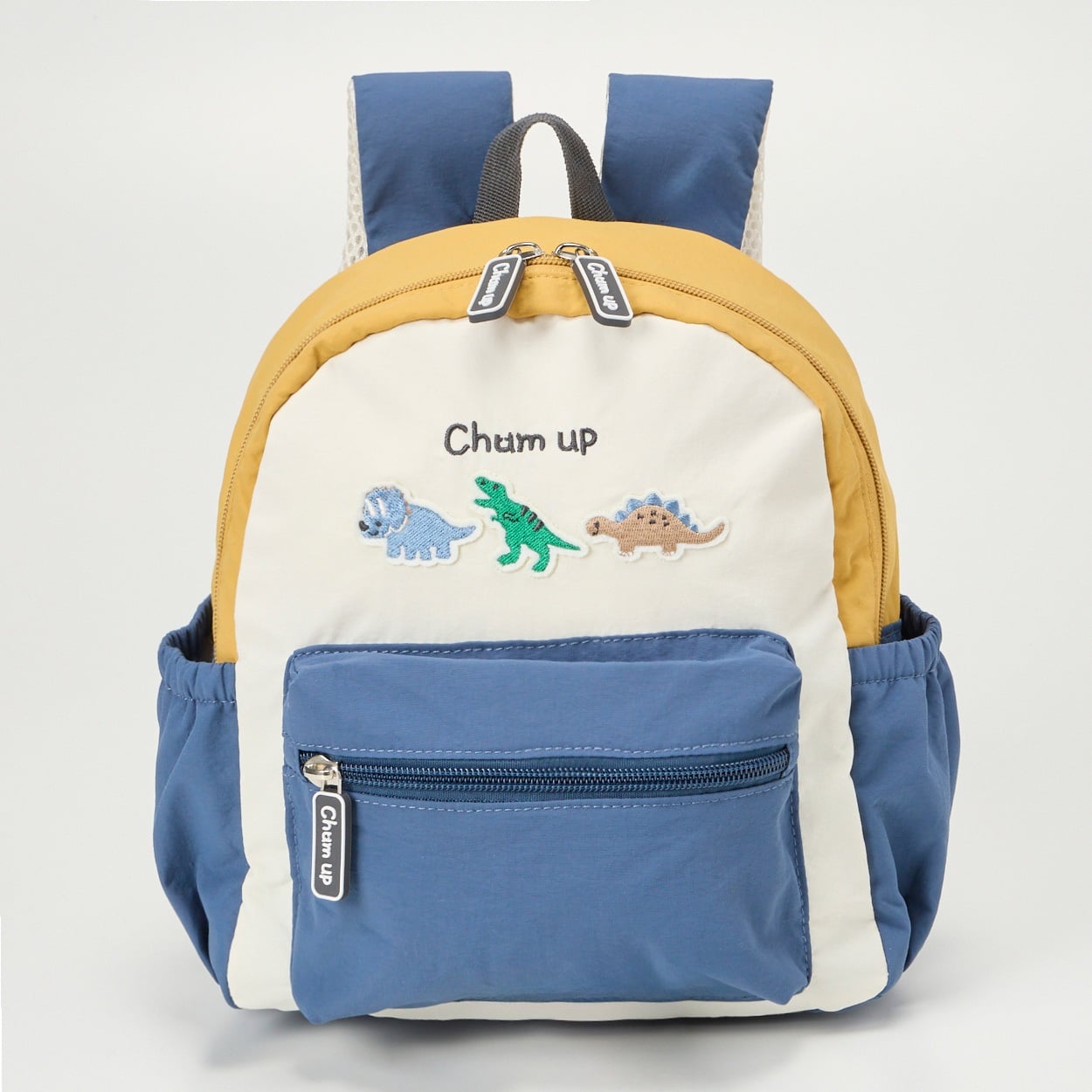 Chum up ナイロン ダブルポケット リュック ベビー(恐竜(アイボリー))