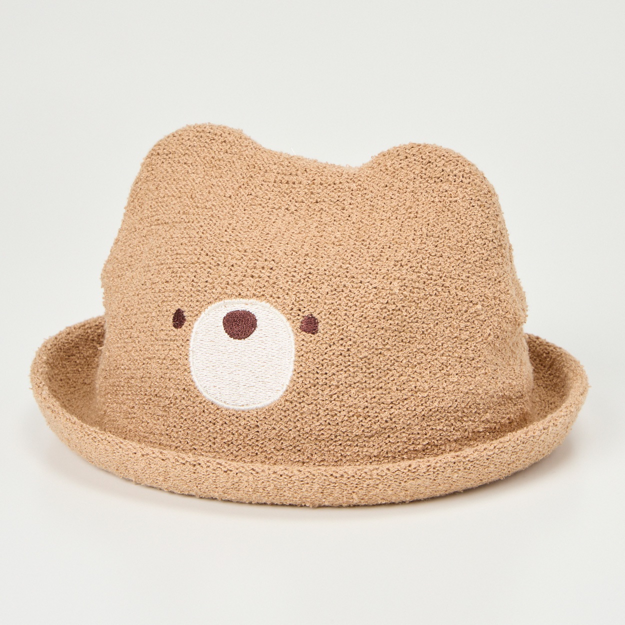 ハンドメイドベア(イギリス天然モヘア)全長34cm くまちゃん帽子つき doudou bear くま耳 サーモハット ベビー 帽子 | イオンスタイル