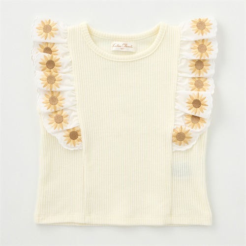 Katie Closet テレコ ひまわり刺繍 Tシャツ ベビー