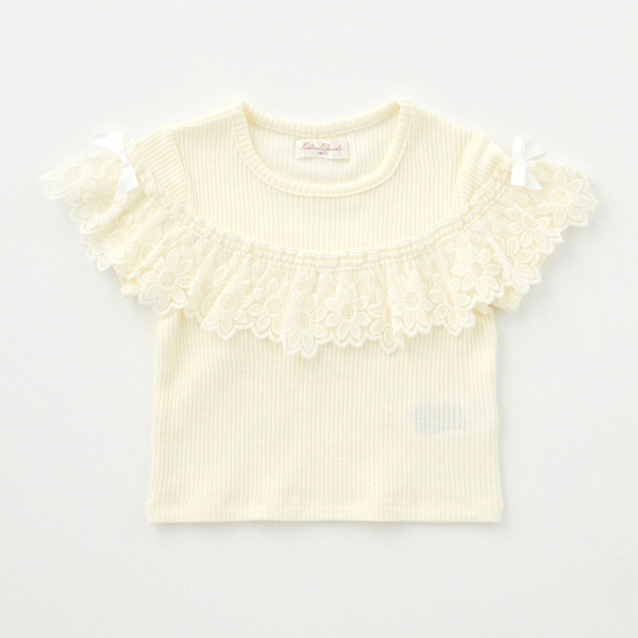 Katie Closet 天竺 花刺繍レース 半袖Tシャツ ベビー | イオンスタイル