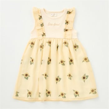 Katie Closet テレコ シフォン ひまわりプリント ワンピース ベビー(クリーム-80cm)
