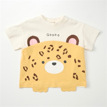 Chum up お手ワン 天竺 半袖Tシャツ ベビー(ヒョウ(イエロー)-80cm)