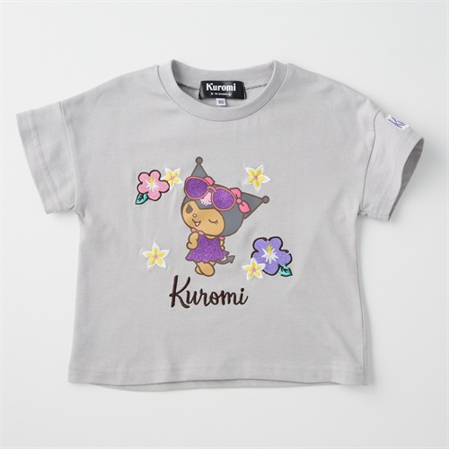 サンリオキャラクター プリント 花刺しゅう 天竺 半袖Tシャツ 吸水速乾 接触冷感 ベビー